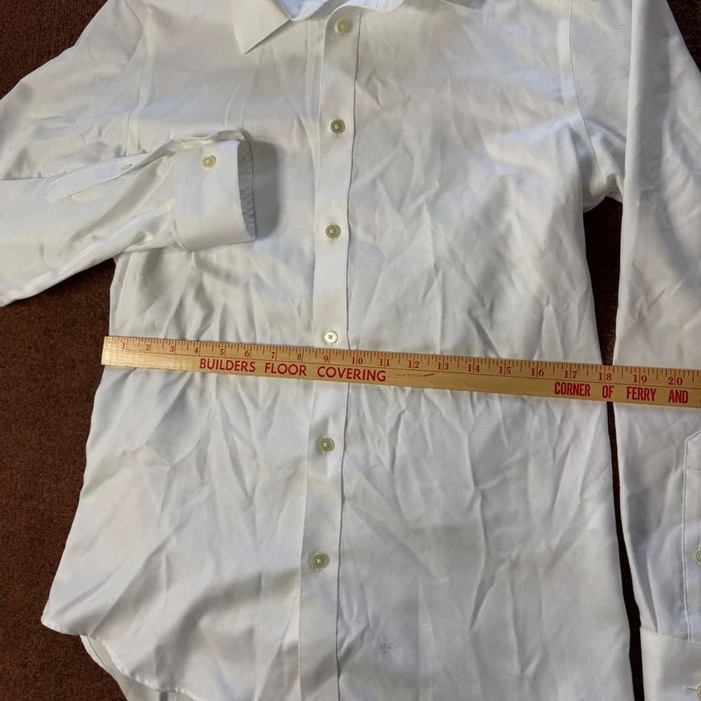 Banana Republic Mens Non-Iron Slim Fit White Dress Shirt M 15-15.5 33-34 Cotton